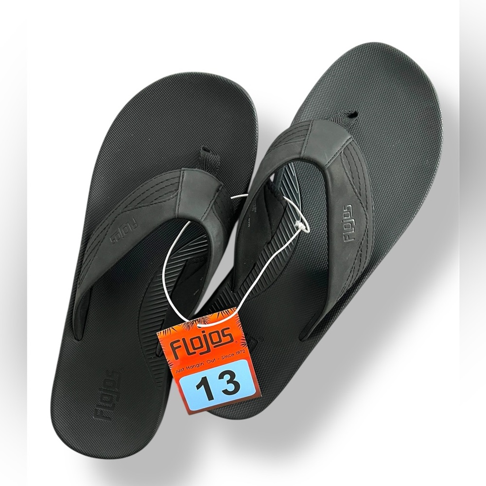 Size 13 • Men’s • Flojos Flip-Flops • Black • Costco